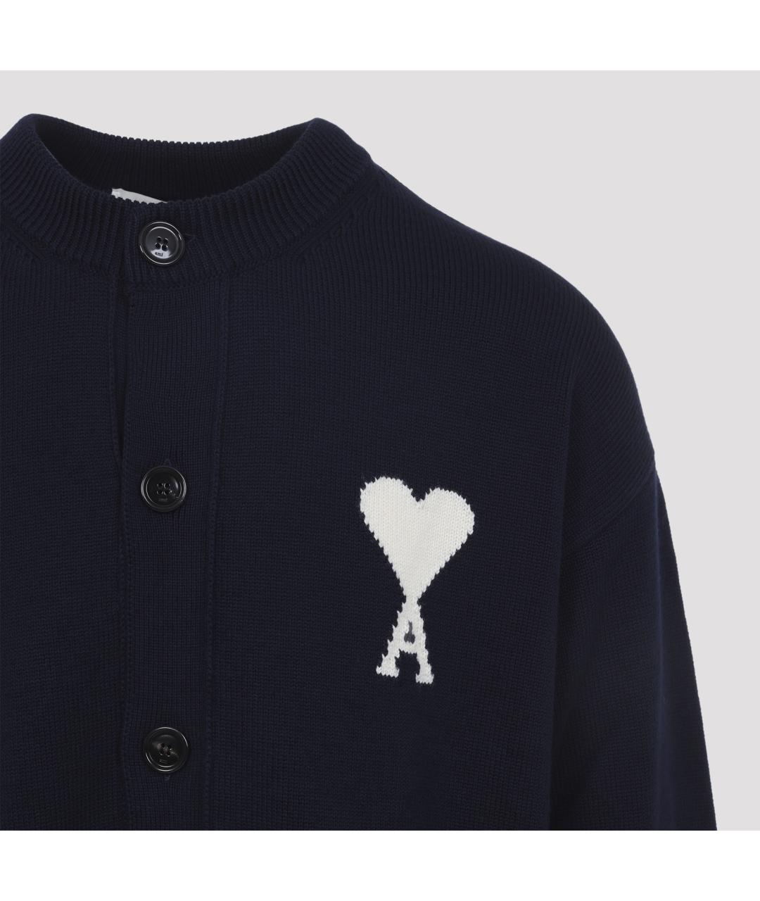 Ami Paris Синий хлопковый кардиган, фото 4