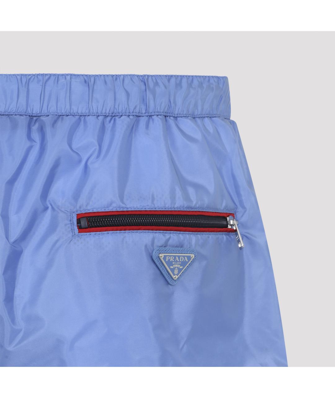 PRADA Голубые полиамидовые шорты, фото 4