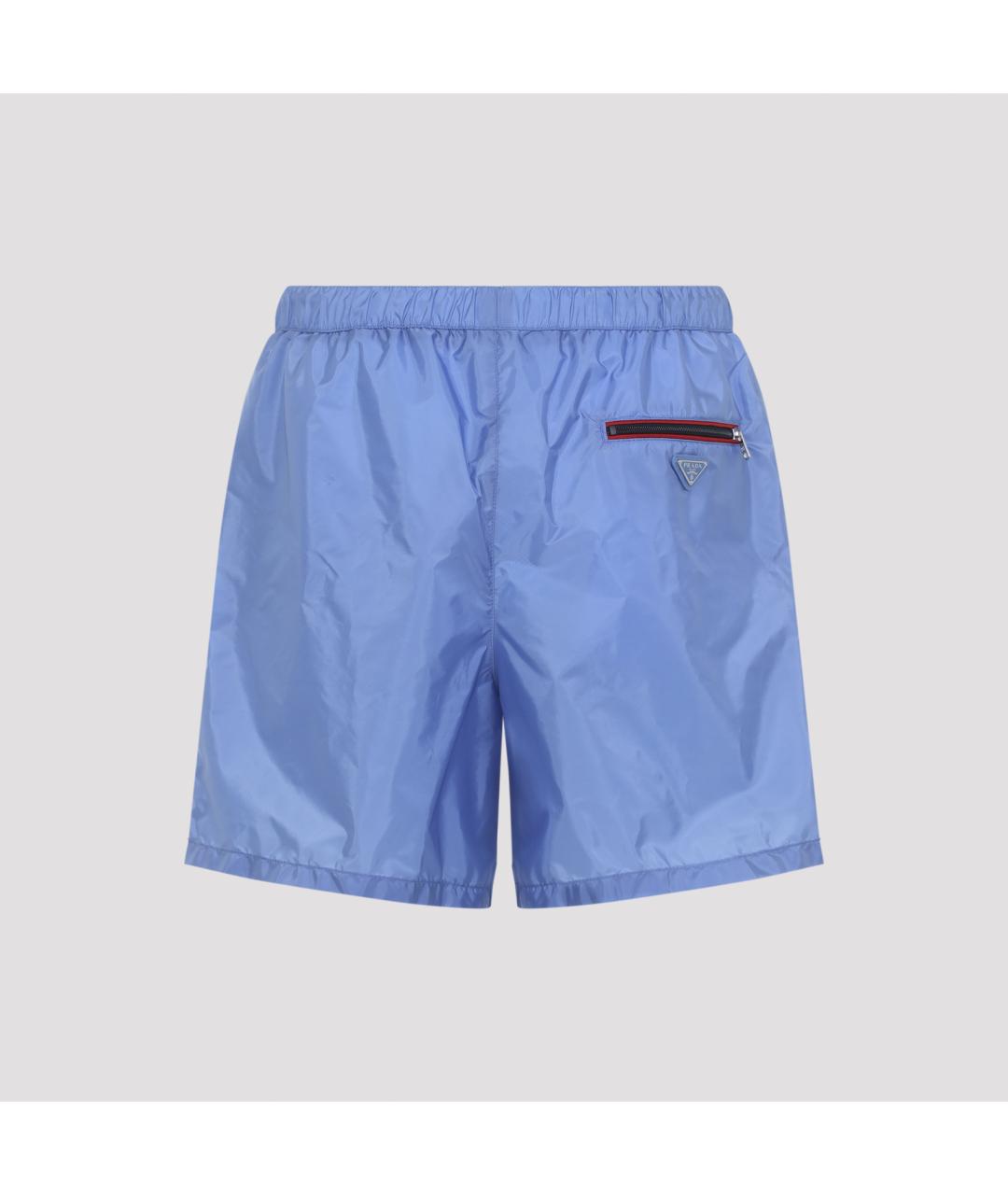 PRADA Голубые полиамидовые шорты, фото 3