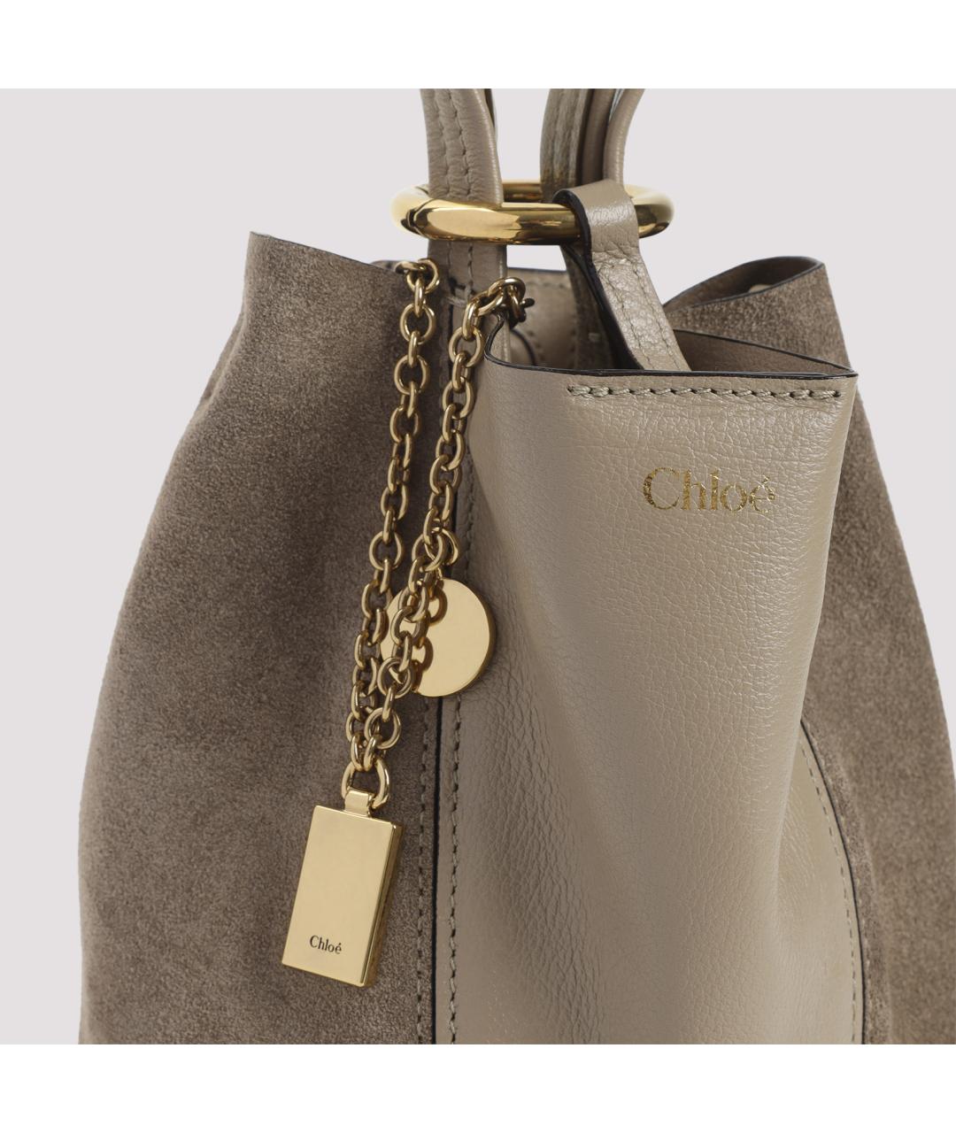 CHLOE Коричневая кожаная сумка с короткими ручками, фото 3