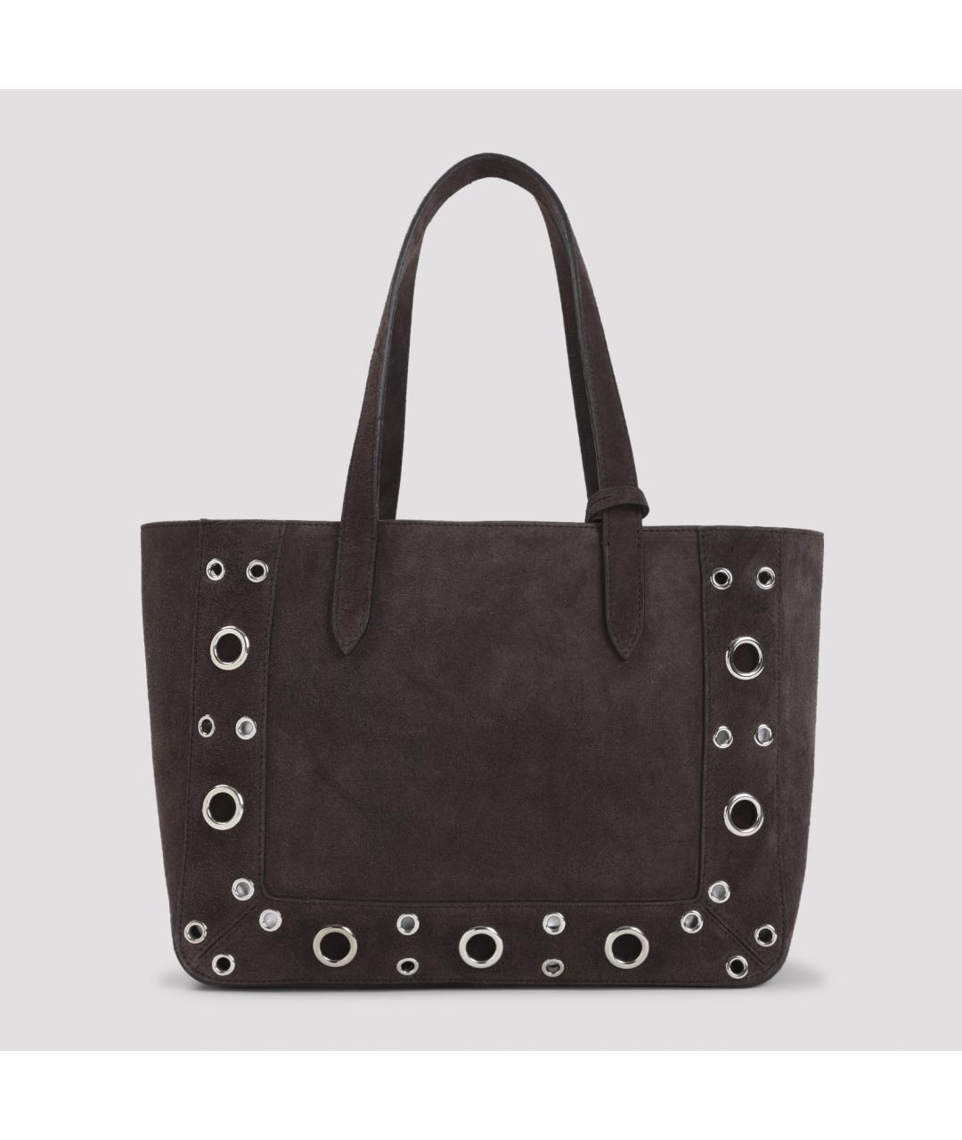 VALENTINO Коричневая замшевая сумка тоут, фото 2