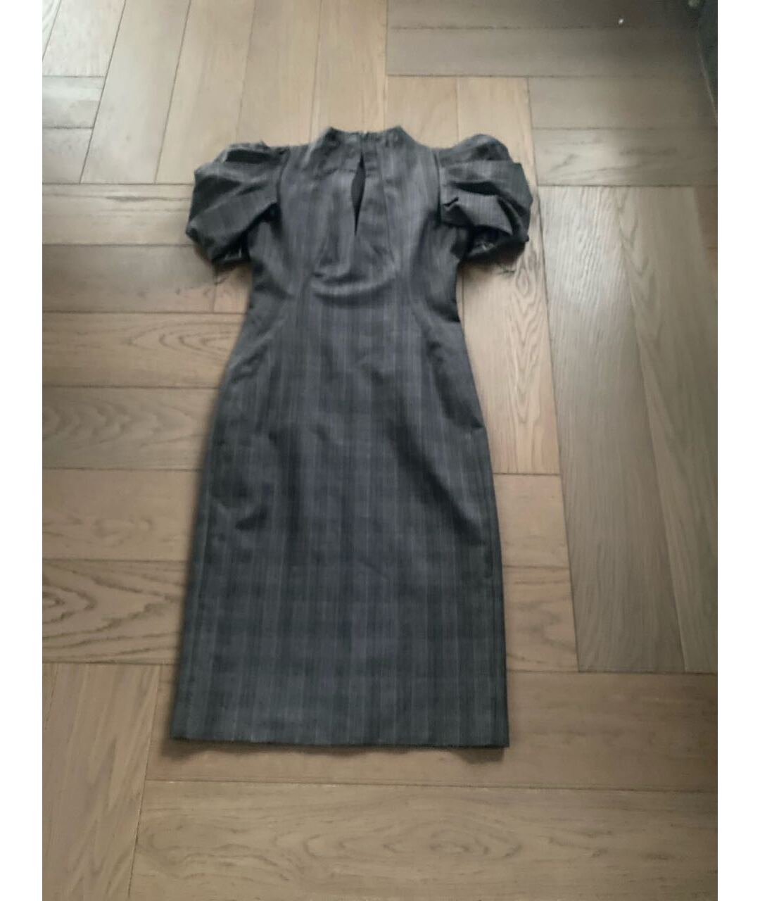 ALEXANDER MCQUEEN Серое шерстяное платье, фото 5