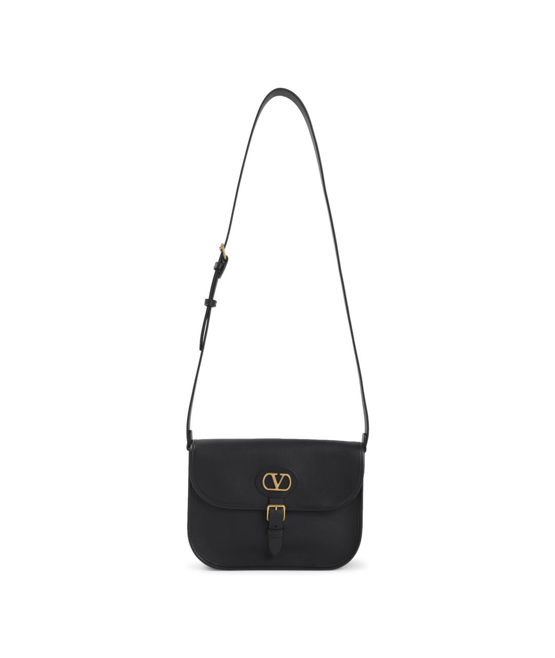 VALENTINO Черная кожаная сумка на плечо, фото 1