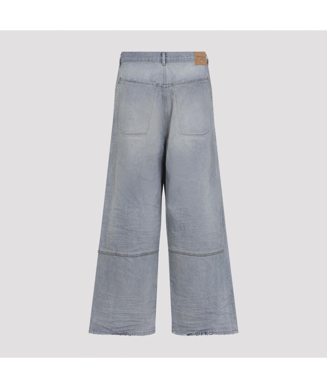 BALENCIAGA Голубые хлопковые прямые джинсы, фото 3