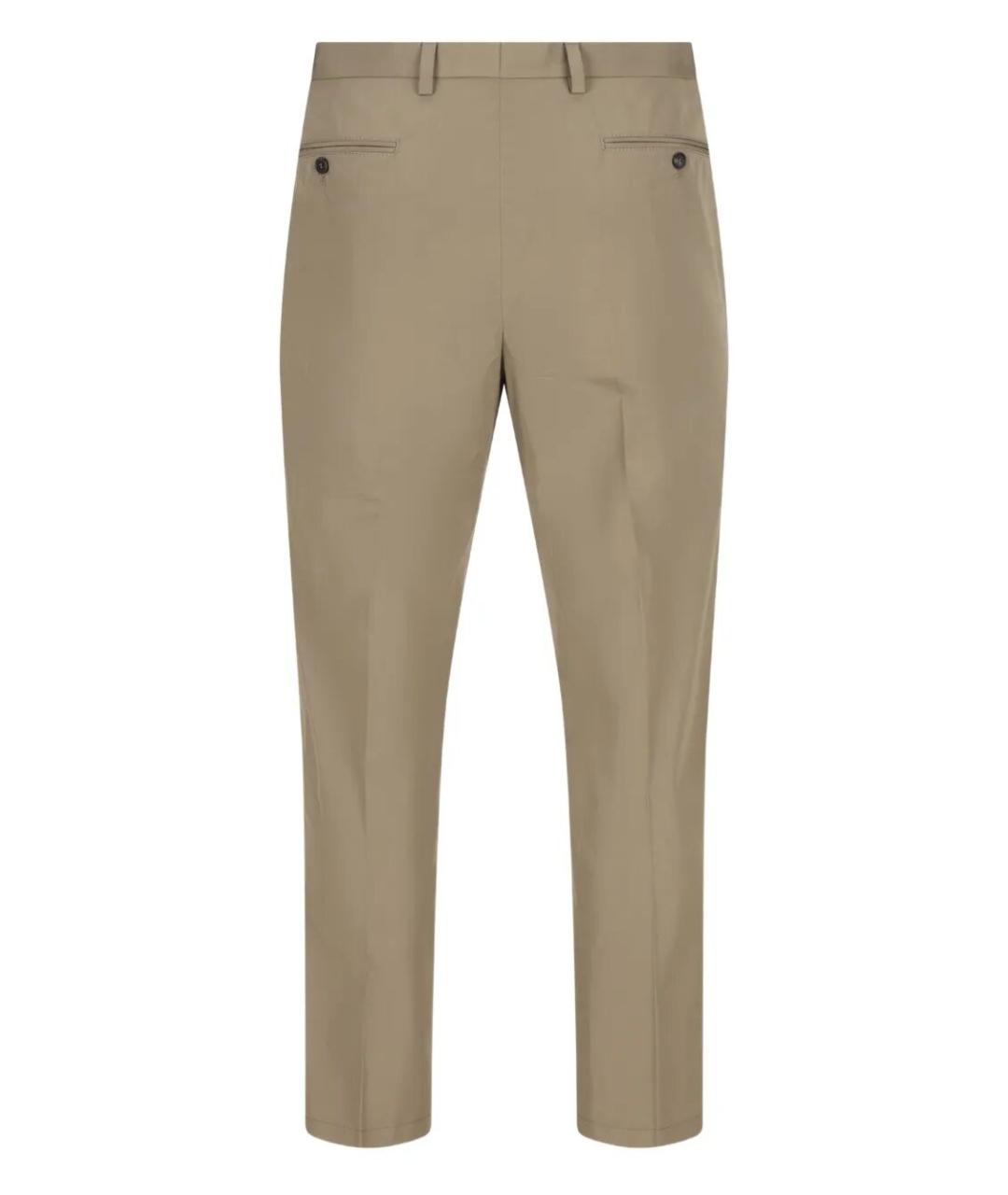 PRADA Бежевые хлопковые повседневные брюки, фото 2