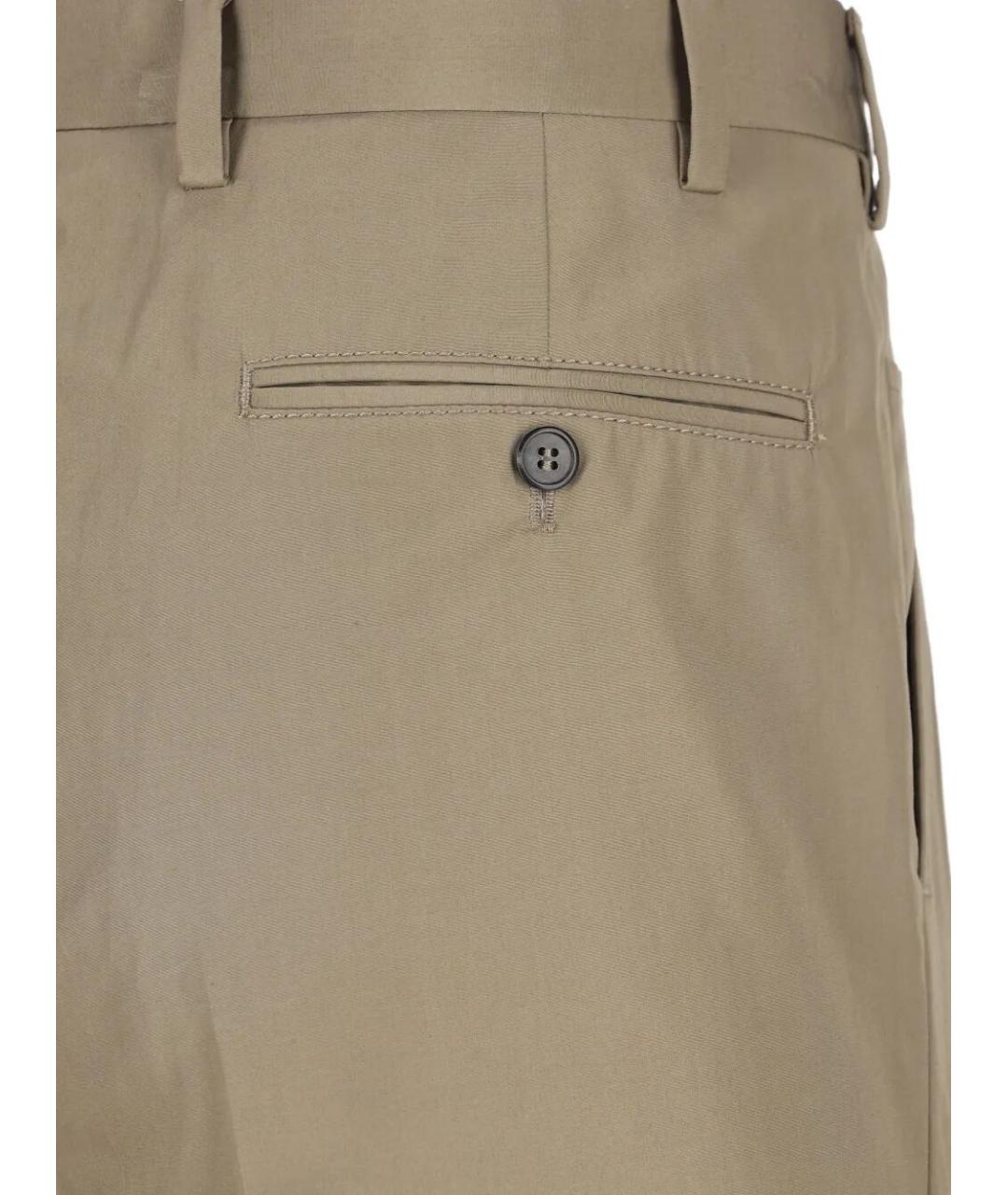 PRADA Бежевые хлопковые повседневные брюки, фото 3