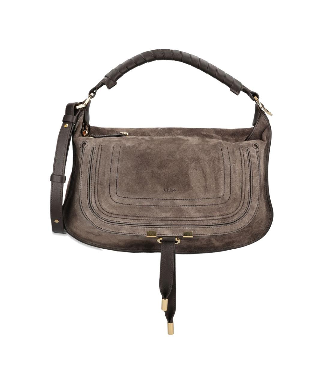 CHLOE Коричневая замшевая сумка с короткими ручками, фото 1