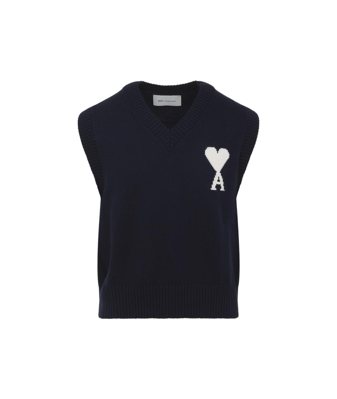 Ami Paris Синяя шерстяная жилетка, фото 1
