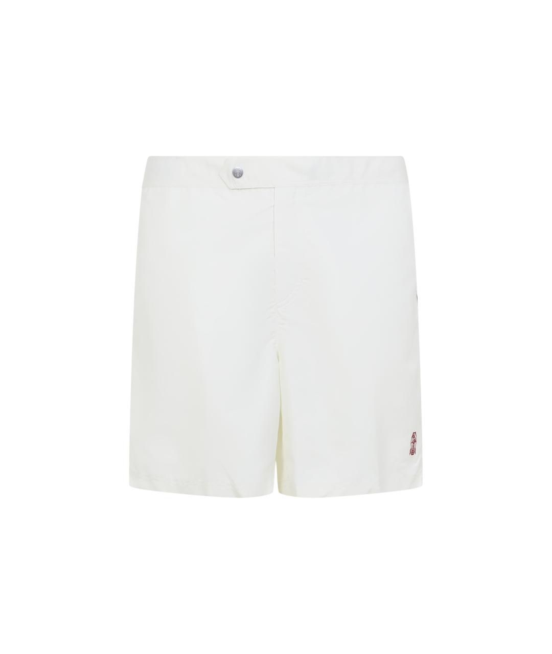 BRUNELLO CUCINELLI Белые полиэстеровые плавки, фото 1