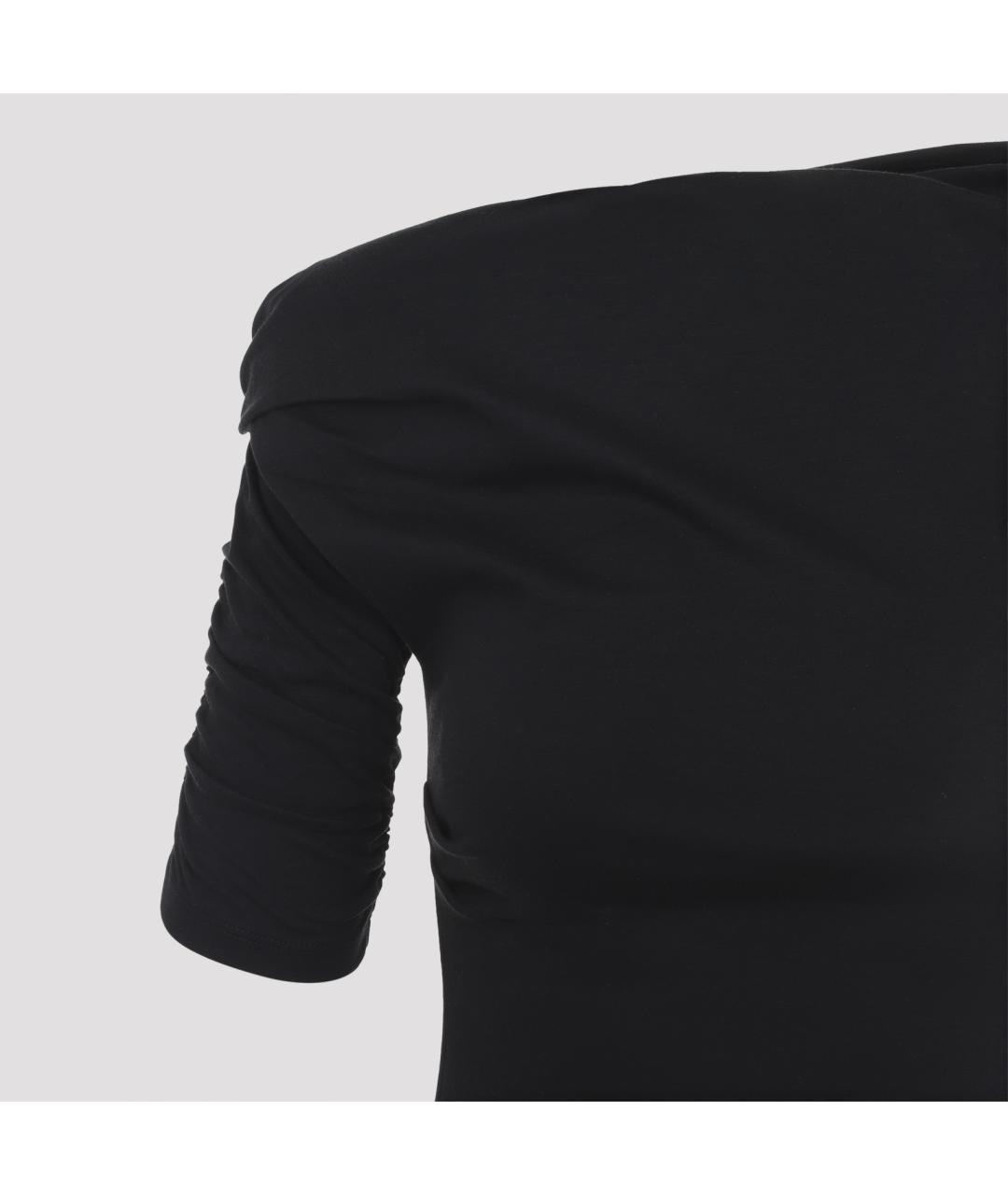 JACQUEMUS Черное хлопковое повседневное платье, фото 4