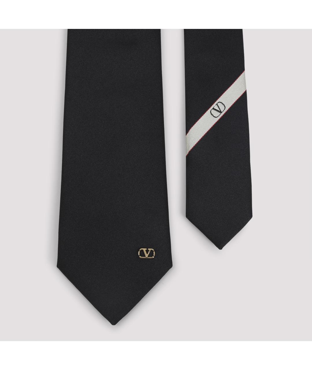 VALENTINO Черный шелковый галстук, фото 3