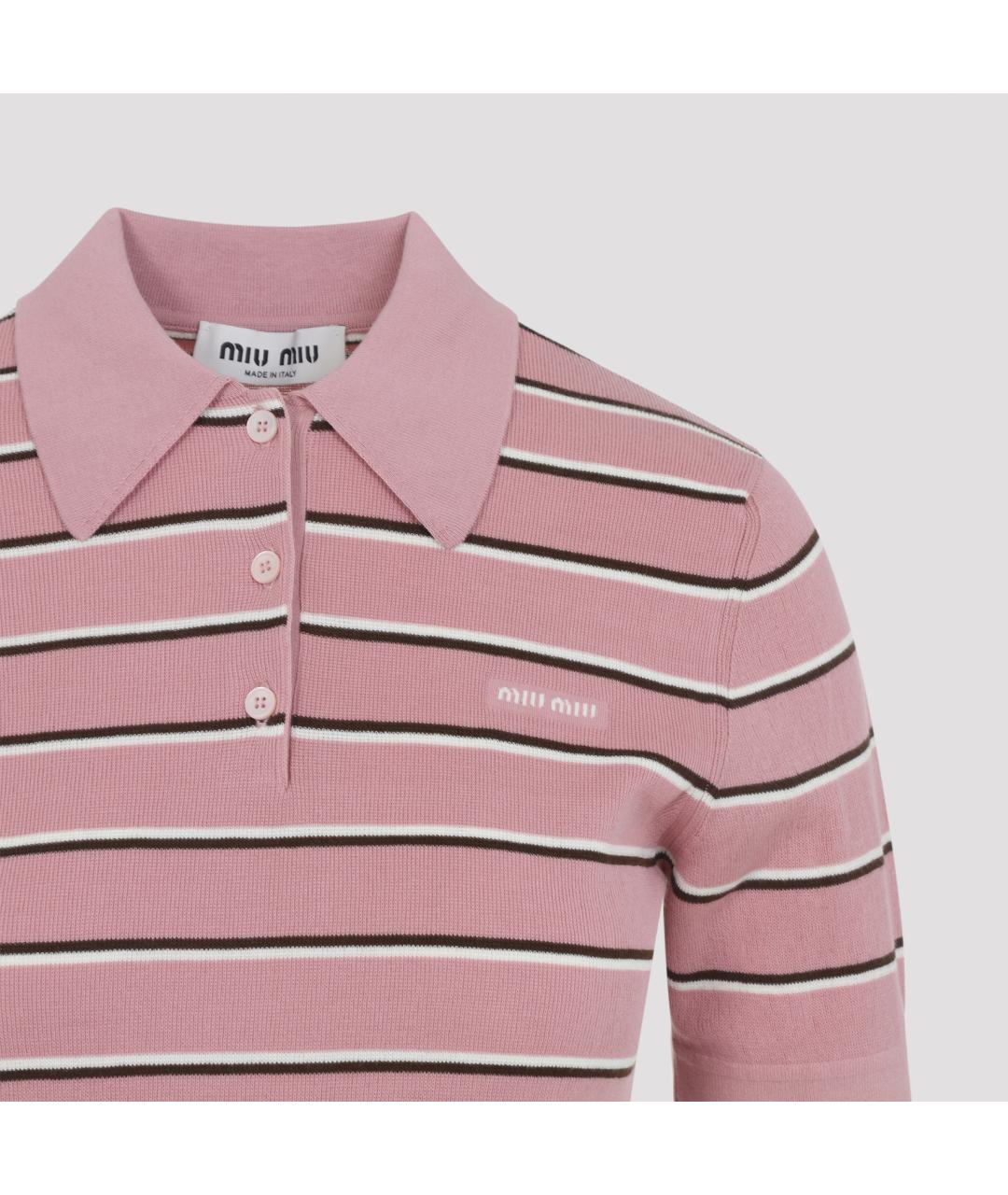 MIU MIU Розовая хлопковая футболка, фото 4