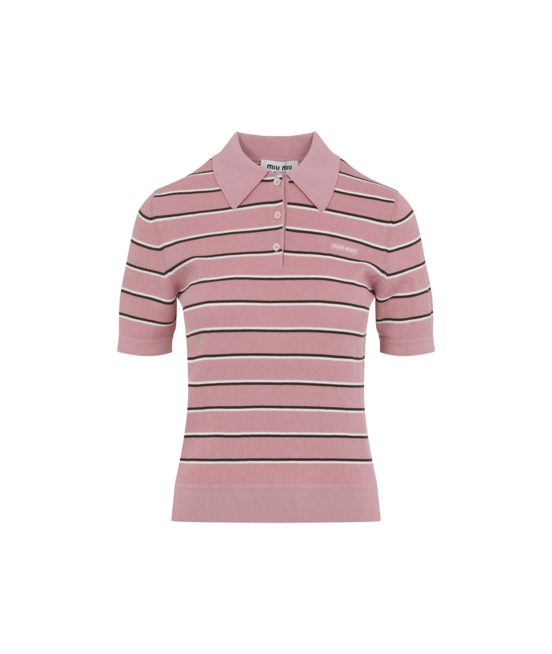 MIU MIU Розовая хлопковая футболка, фото 1