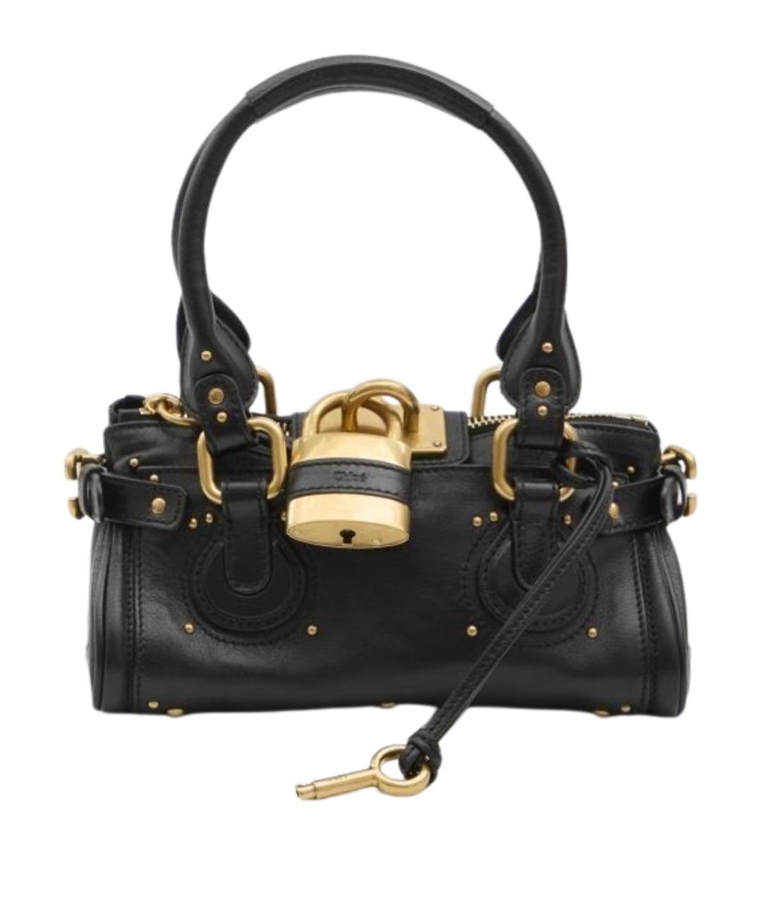 CHLOE Черная кожаная сумка с короткими ручками, фото 1