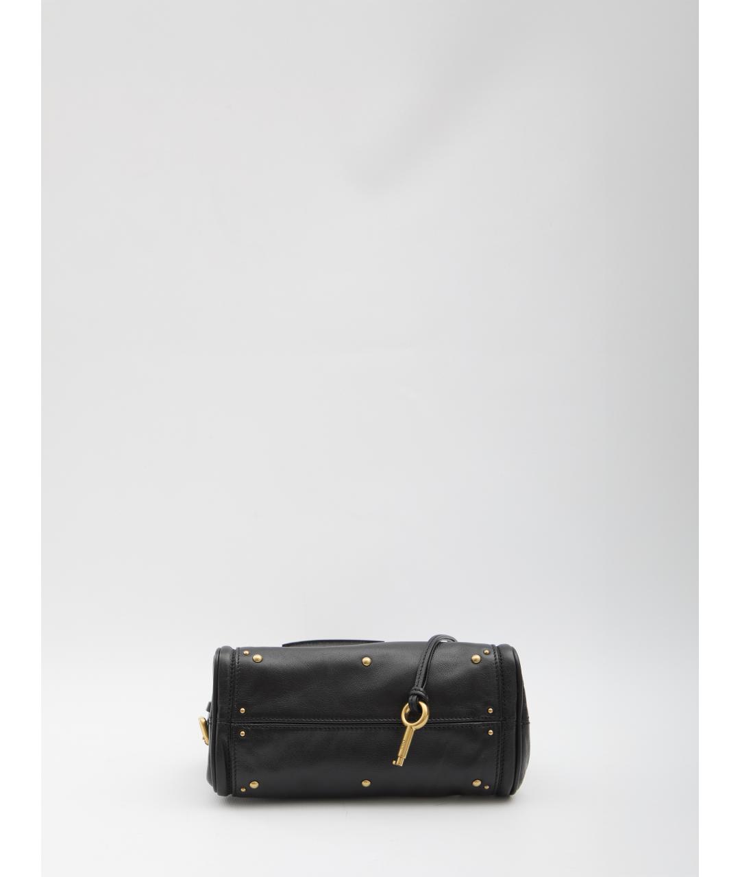 CHLOE Черная кожаная сумка с короткими ручками, фото 3