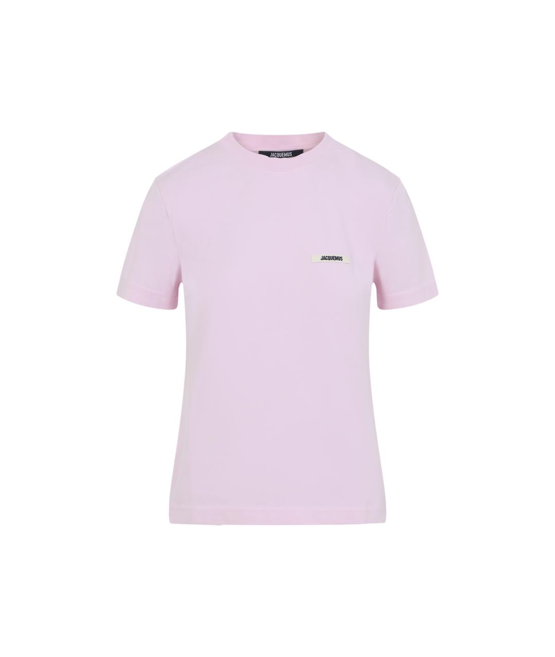 JACQUEMUS Розовая хлопковая футболка, фото 2