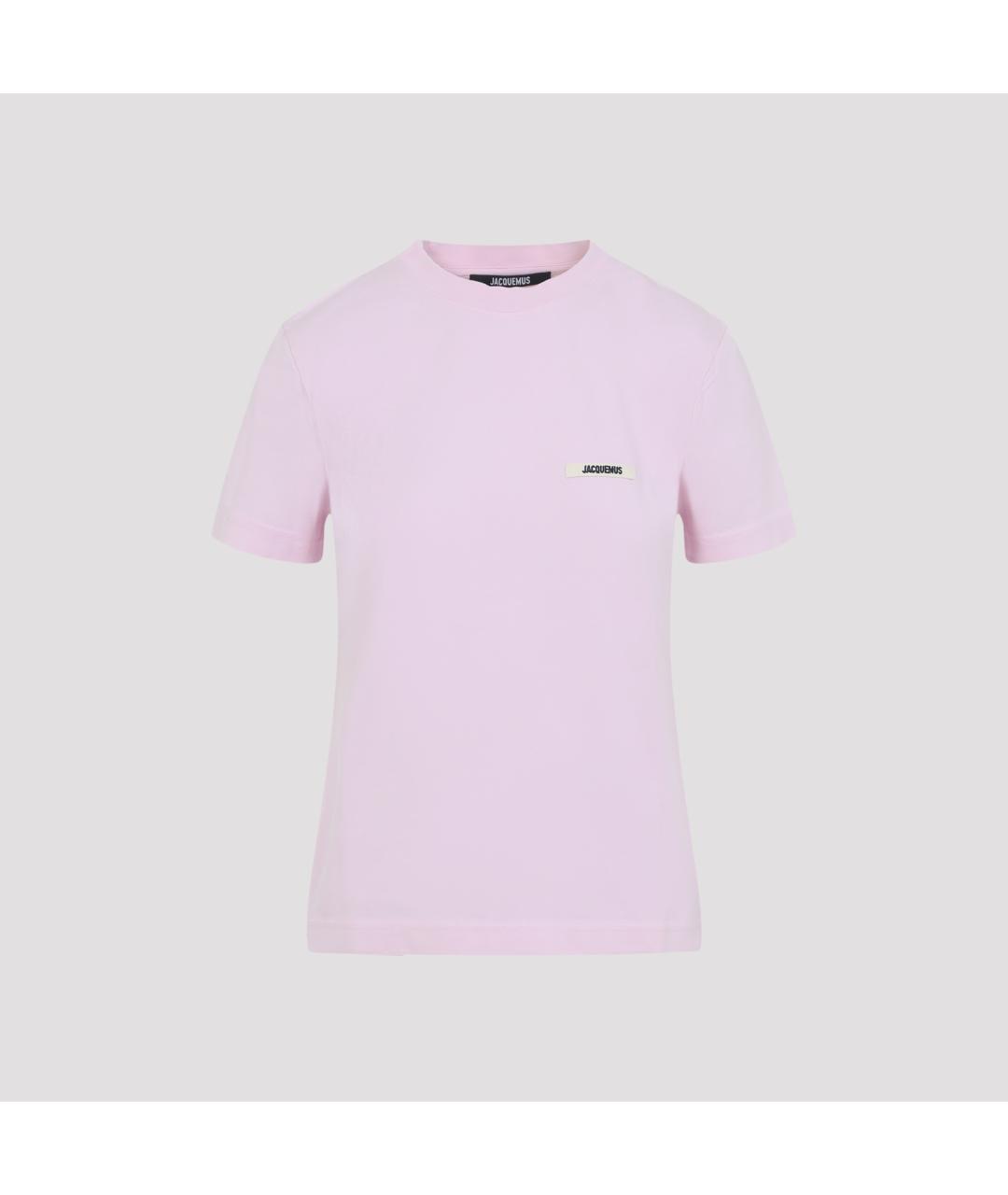 JACQUEMUS Розовая хлопковая футболка, фото 4