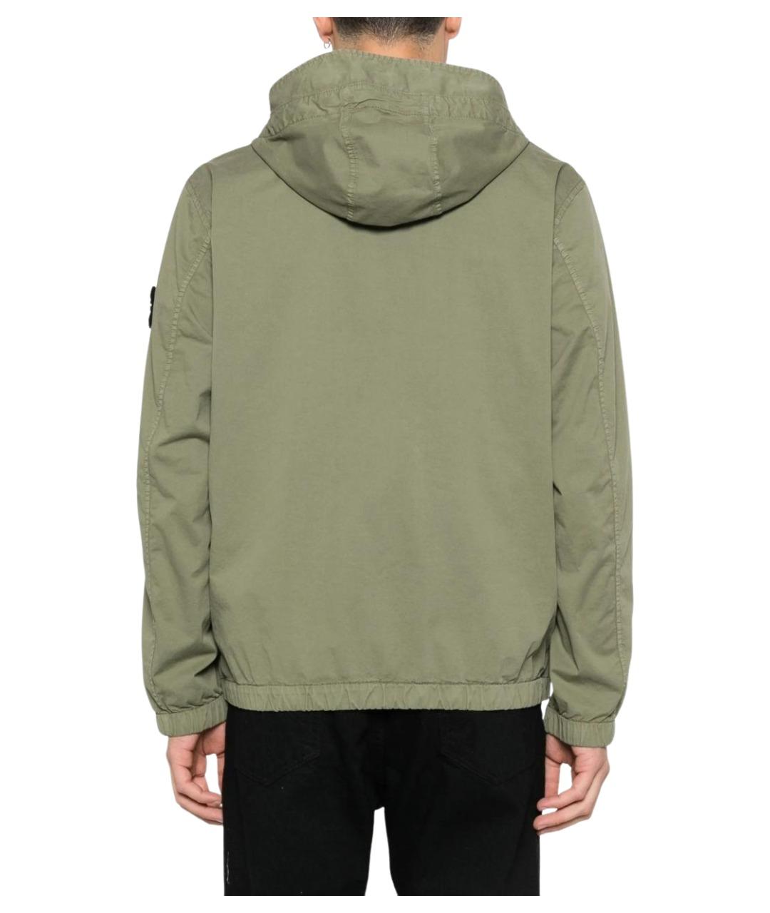 STONE ISLAND Зеленая хлопковая куртка, фото 4