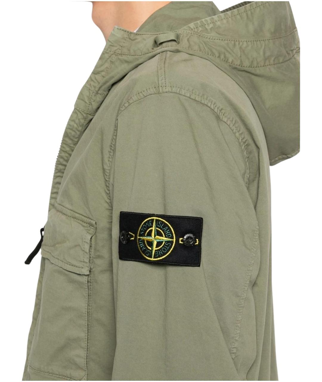STONE ISLAND Зеленая хлопковая куртка, фото 5