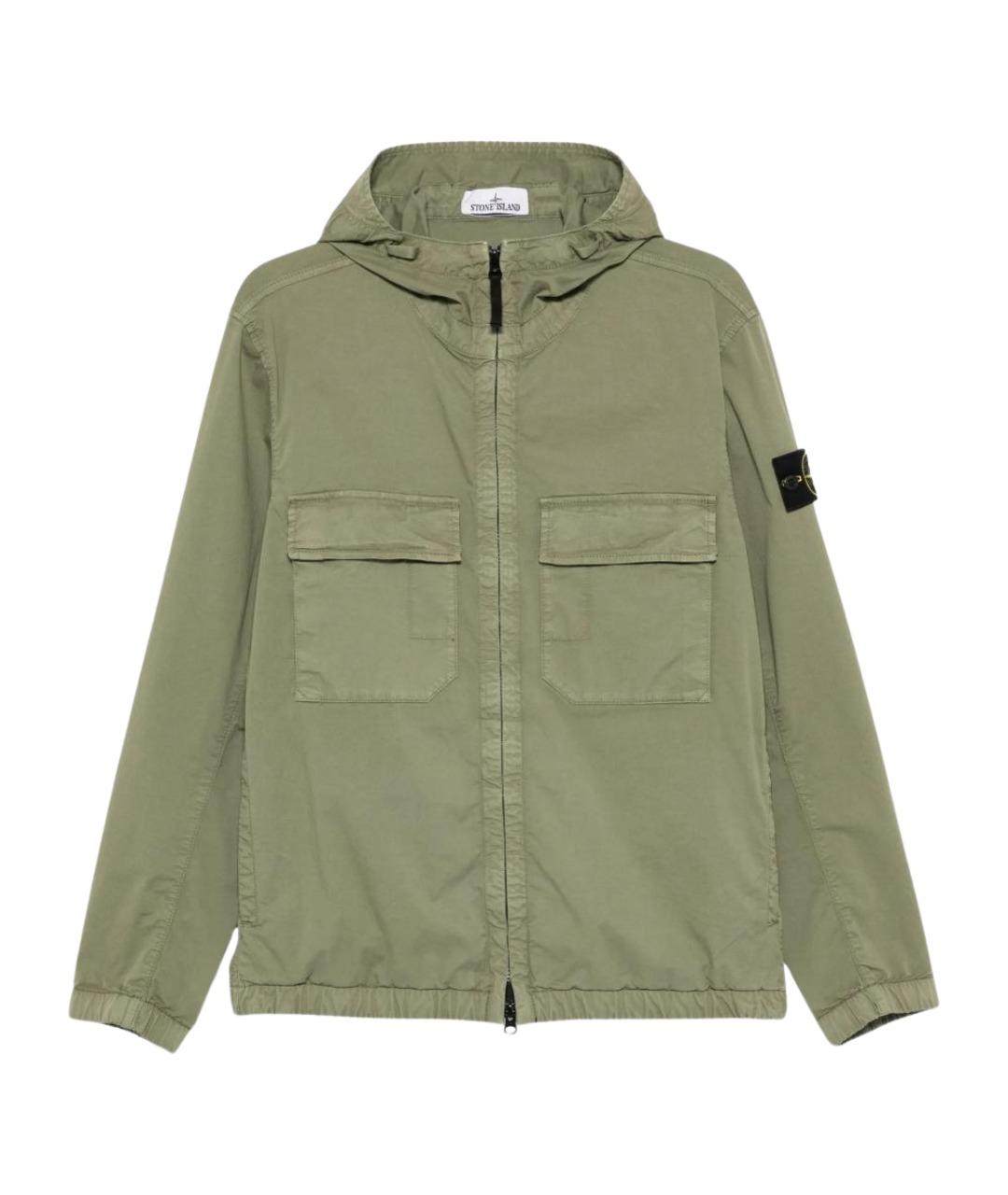 STONE ISLAND Зеленая хлопковая куртка, фото 1