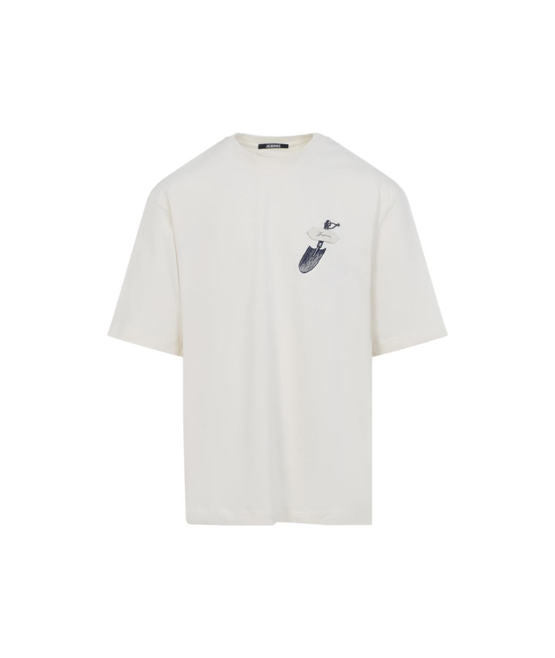 JACQUEMUS Бежевая хлопковая футболка, фото 1