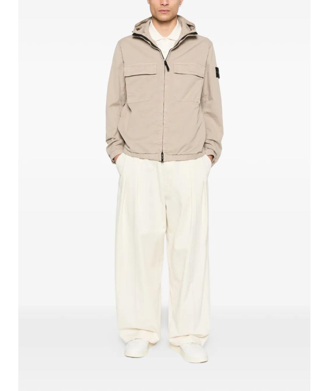 STONE ISLAND Бежевая хлопковая куртка, фото 2