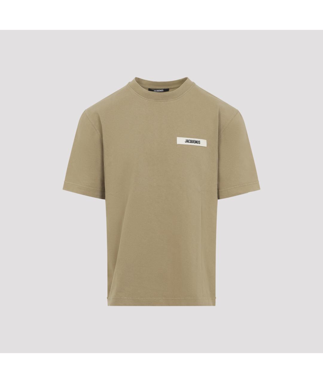 JACQUEMUS Бежевая хлопковая футболка, фото 3