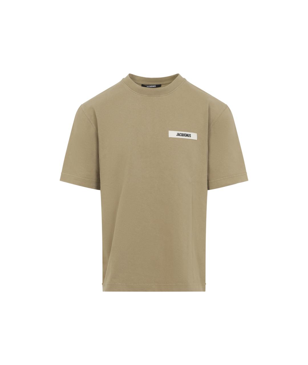 JACQUEMUS Бежевая хлопковая футболка, фото 1