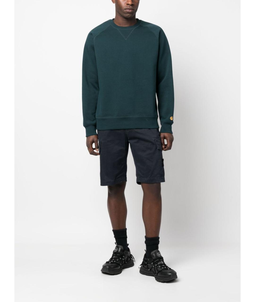 STONE ISLAND Синие хлопковые шорты, фото 2