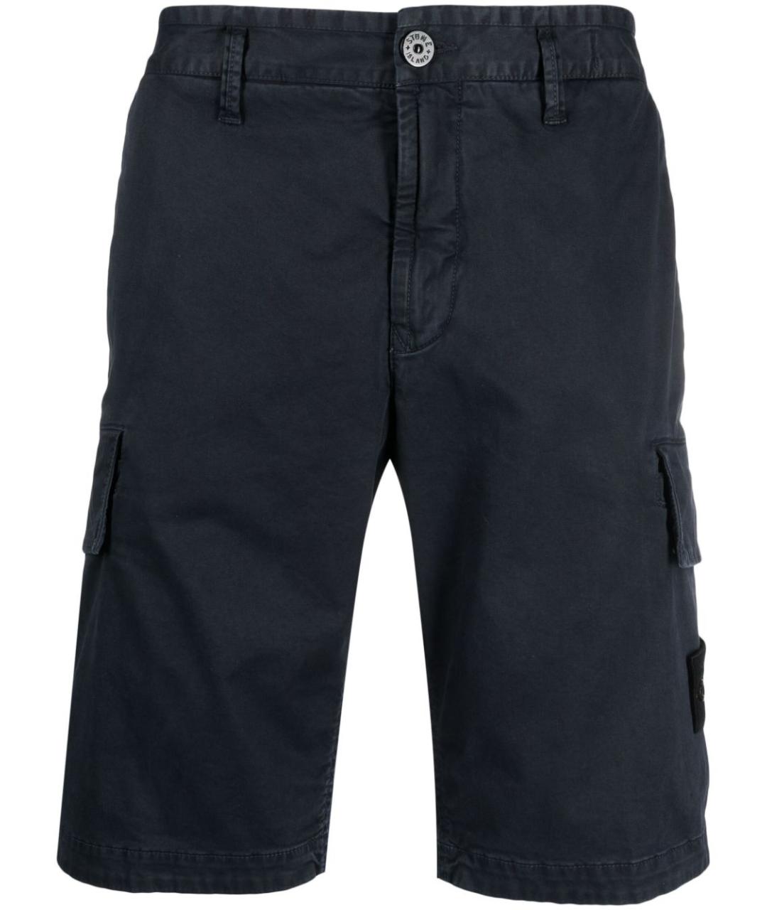 STONE ISLAND Синие хлопковые шорты, фото 1