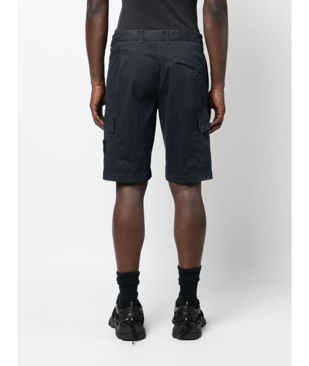 STONE ISLAND Синие хлопковые шорты, фото 4