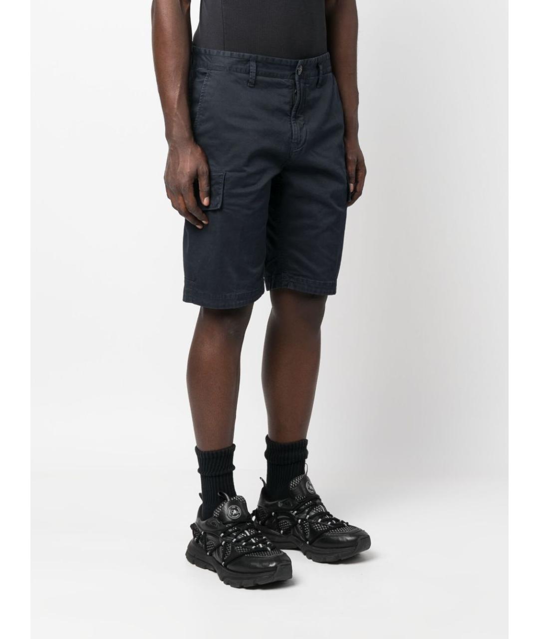 STONE ISLAND Синие хлопковые шорты, фото 3