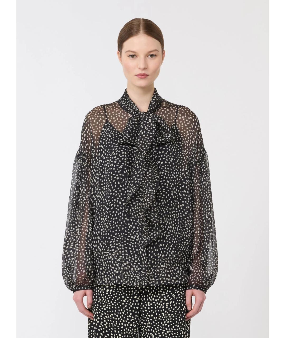 MAX MARA STUDIO Черная шелковая рубашка, фото 3