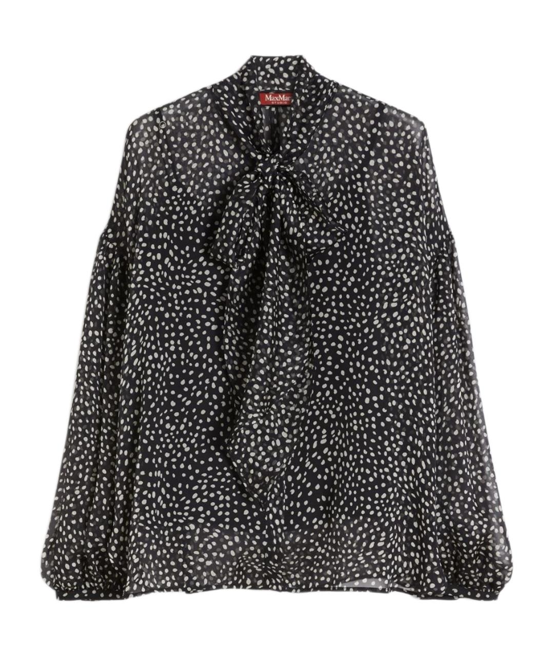 MAX MARA STUDIO Черная шелковая рубашка, фото 1