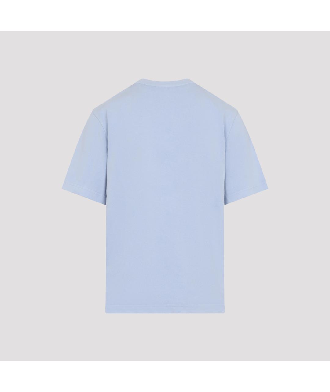 JACQUEMUS Голубая хлопковая футболка, фото 5