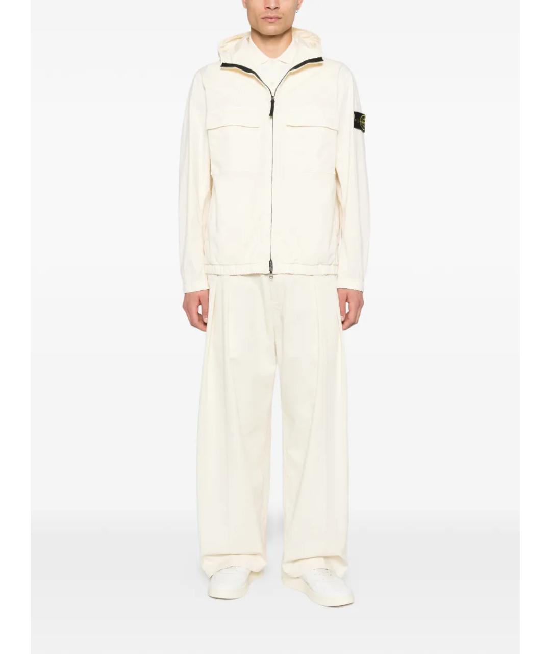 STONE ISLAND Белая хлопковая куртка, фото 2