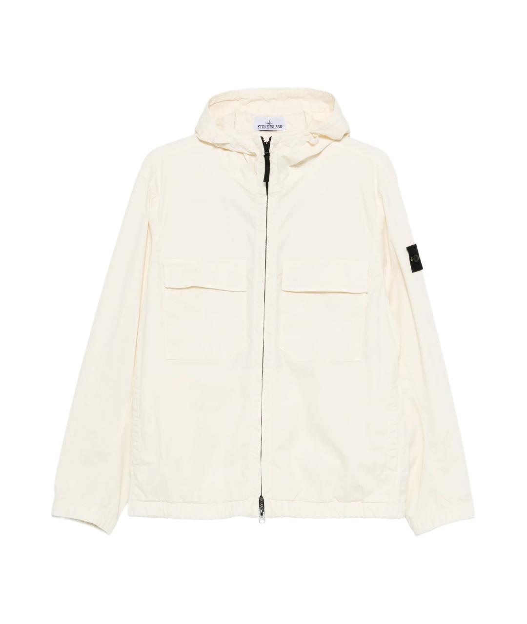 STONE ISLAND Белая хлопковая куртка, фото 1