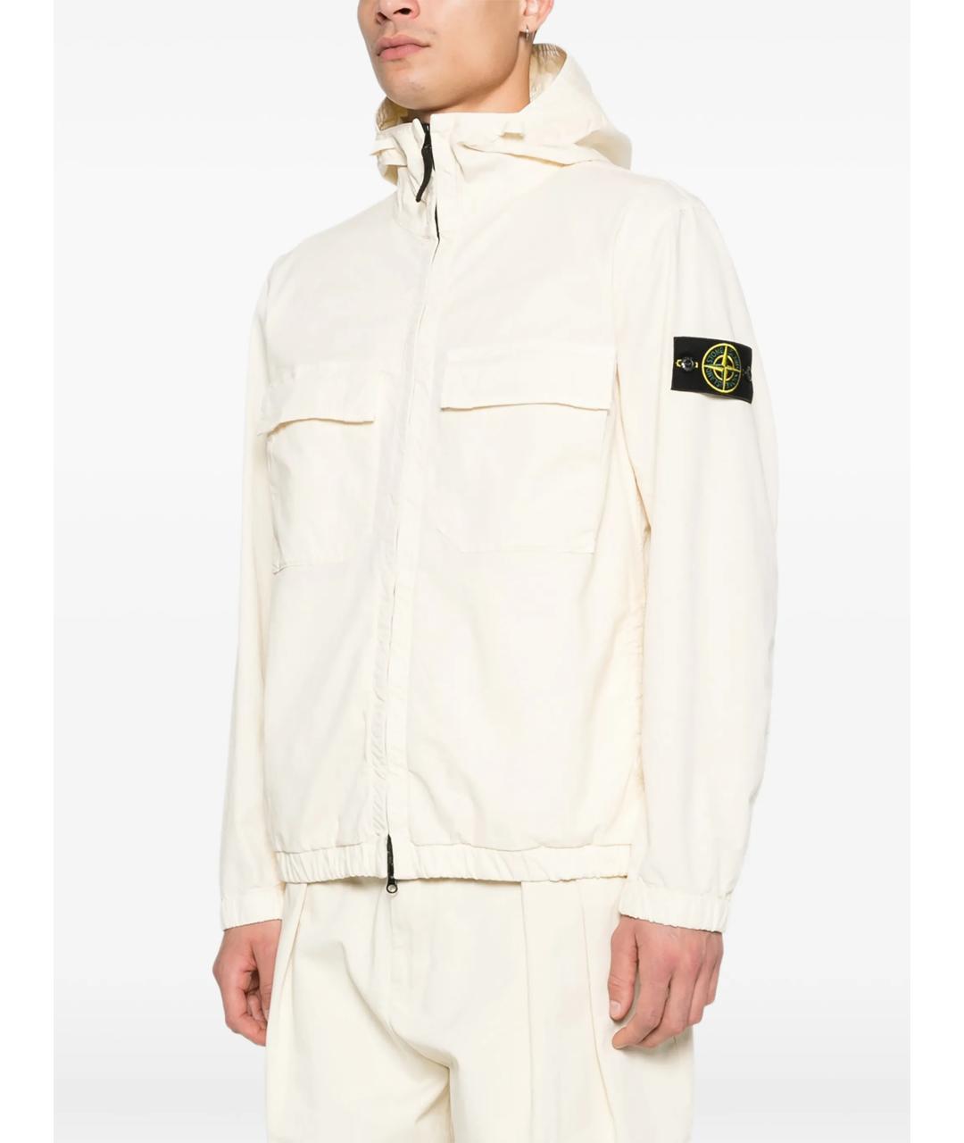 STONE ISLAND Белая хлопковая куртка, фото 3