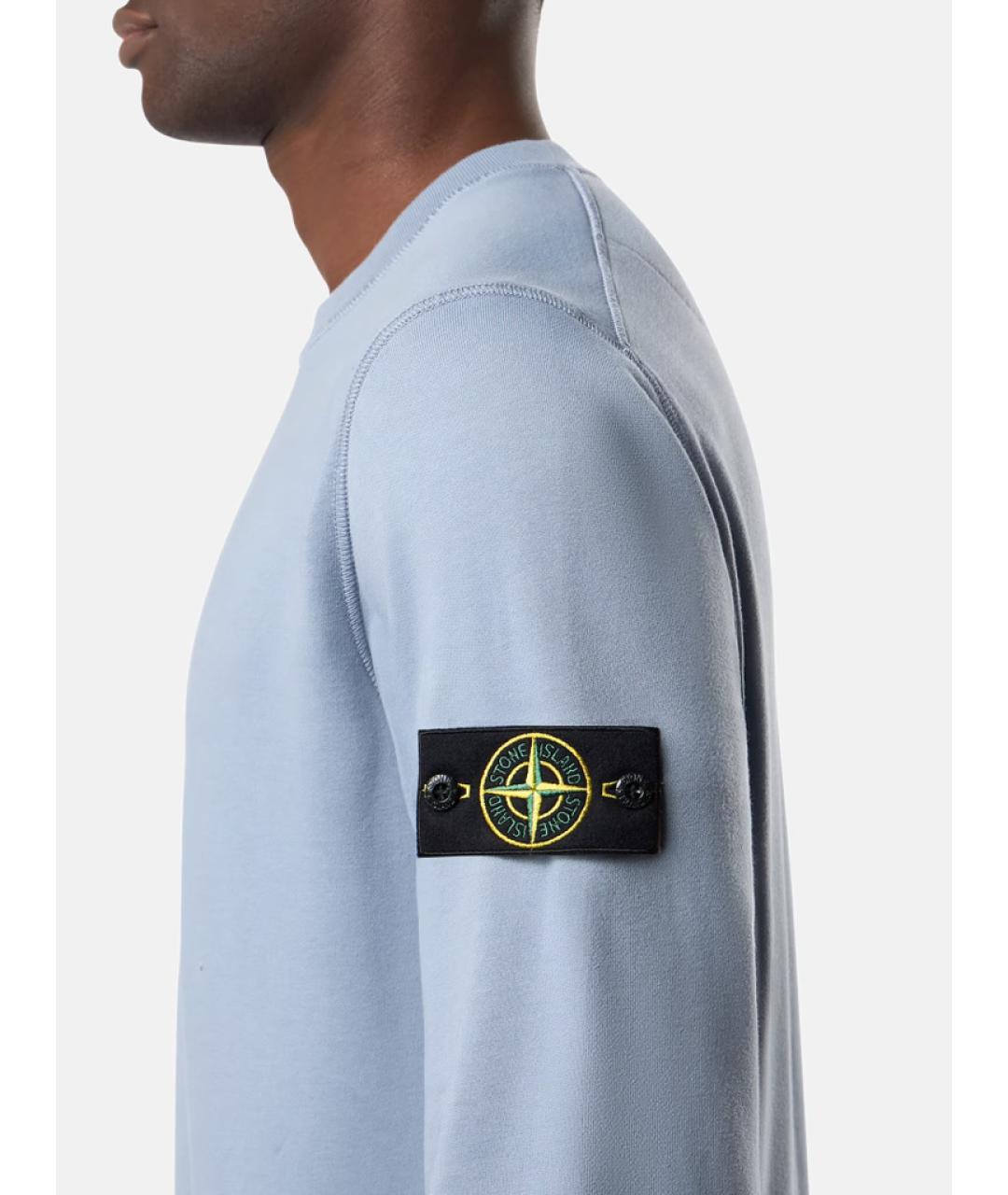 STONE ISLAND Синий хлопковый джемпер / свитер, фото 3
