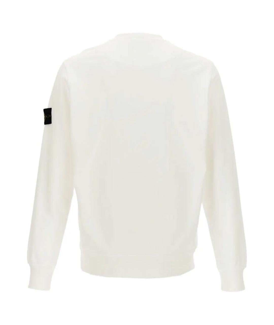 STONE ISLAND Белый хлопковый джемпер / свитер, фото 2