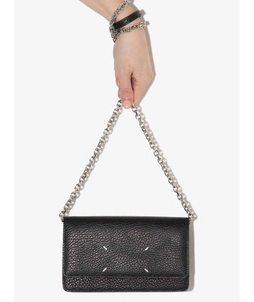 MAISON MARGIELA Черный кожаный кошелек, фото 4