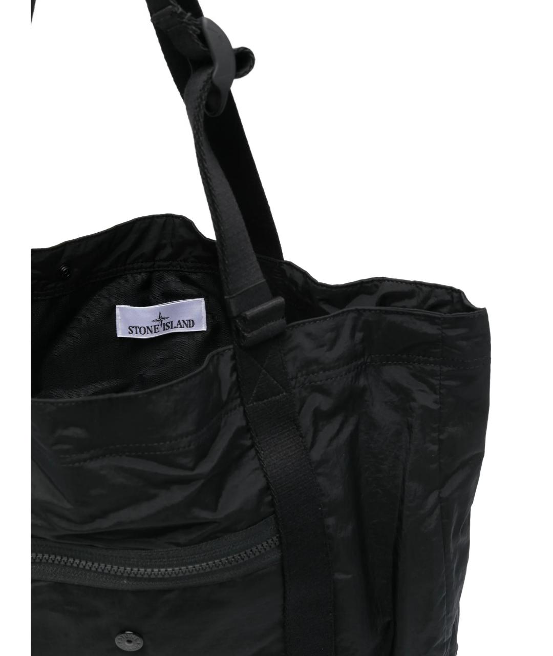 STONE ISLAND Черная синтетическая сумка на плечо, фото 5