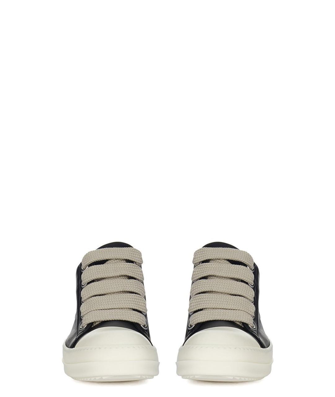 RICK OWENS Черные кожаные кеды, фото 3