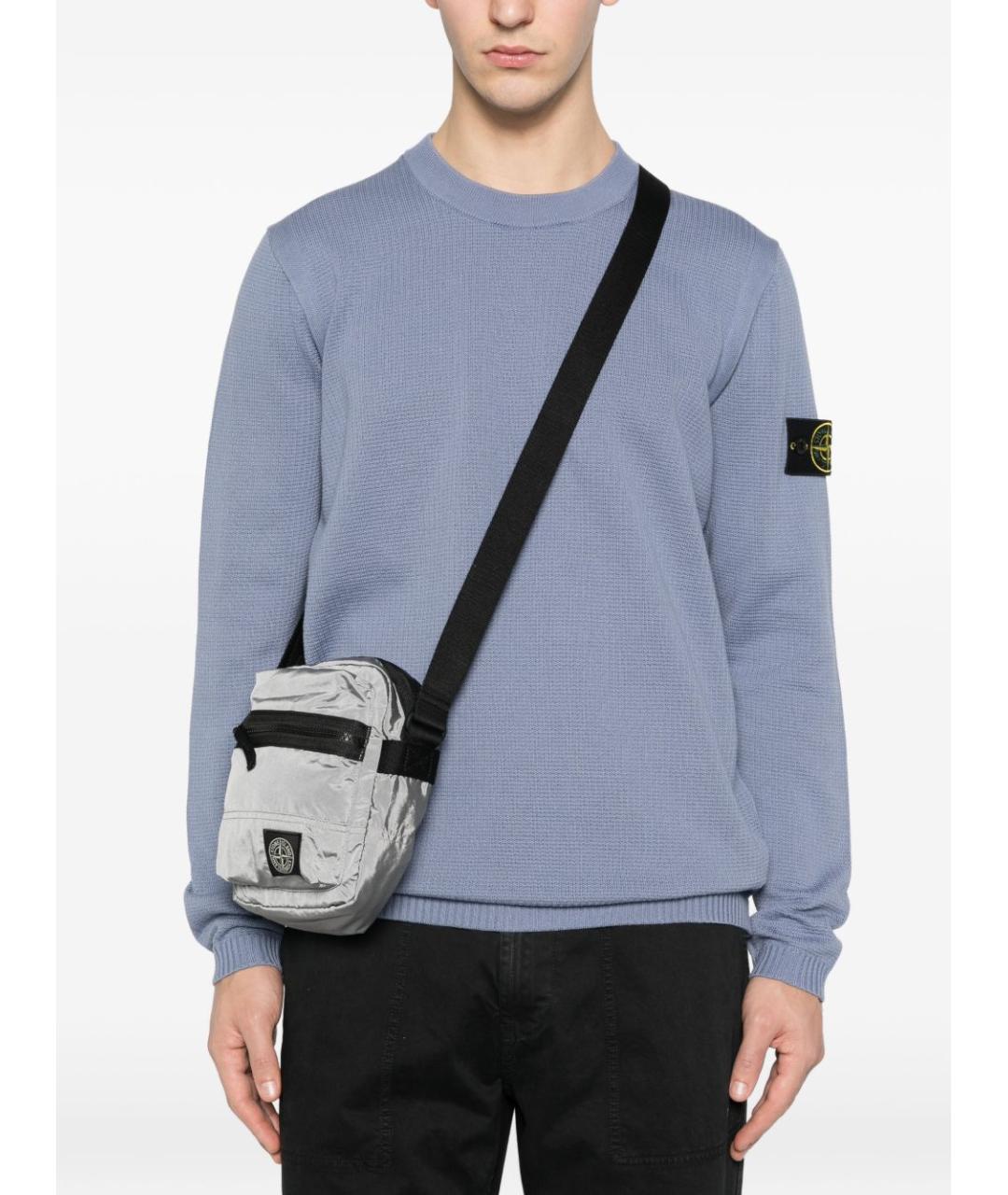 STONE ISLAND Серая синтетическая сумка на плечо, фото 2