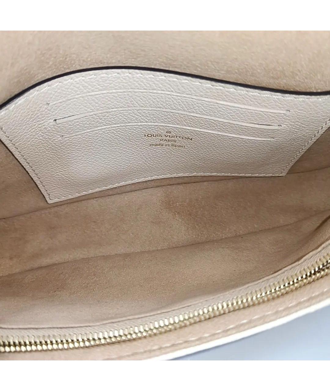LOUIS VUITTON Бежевая кожаная сумка через плечо, фото 5