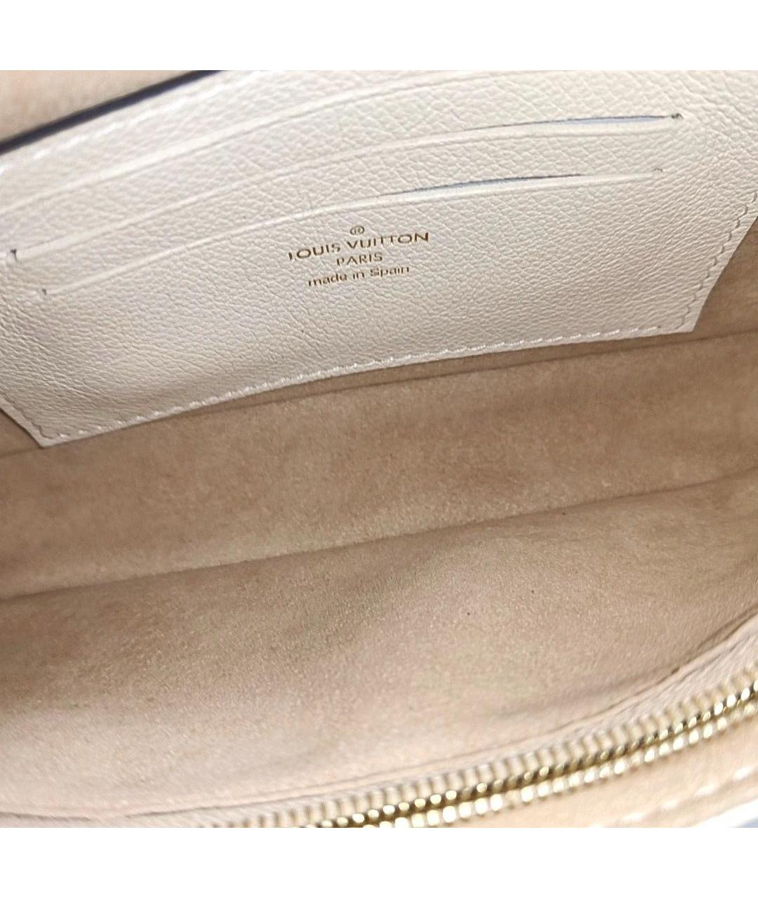 LOUIS VUITTON Бежевая кожаная сумка через плечо, фото 7