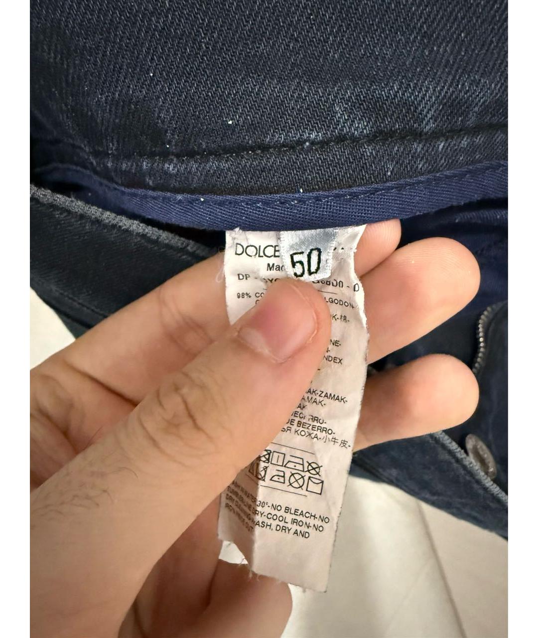 DOLCE&GABBANA Темно-синие хлопко-эластановые джинсы скинни, фото 7