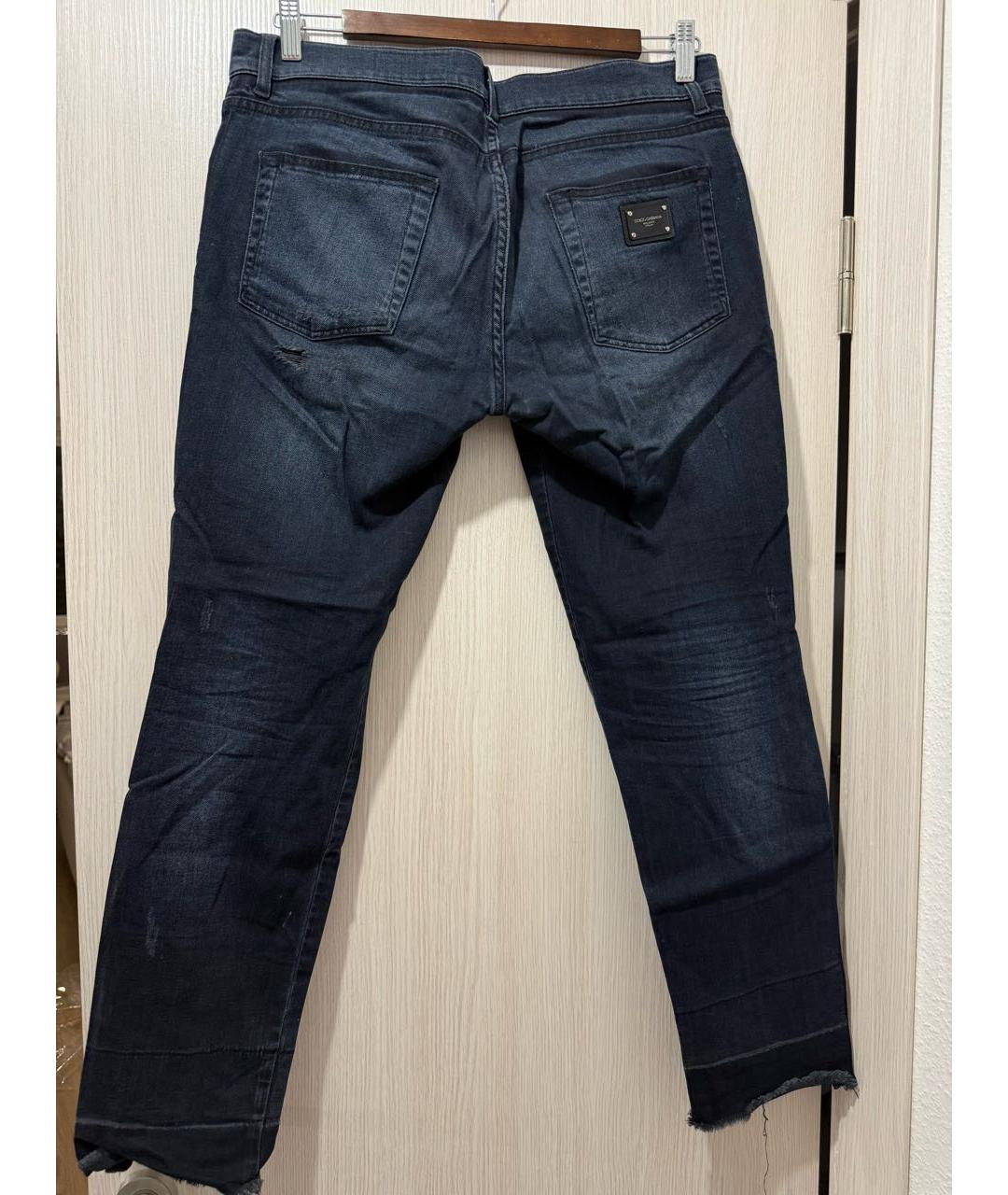 DOLCE&GABBANA Темно-синие хлопко-эластановые джинсы скинни, фото 2