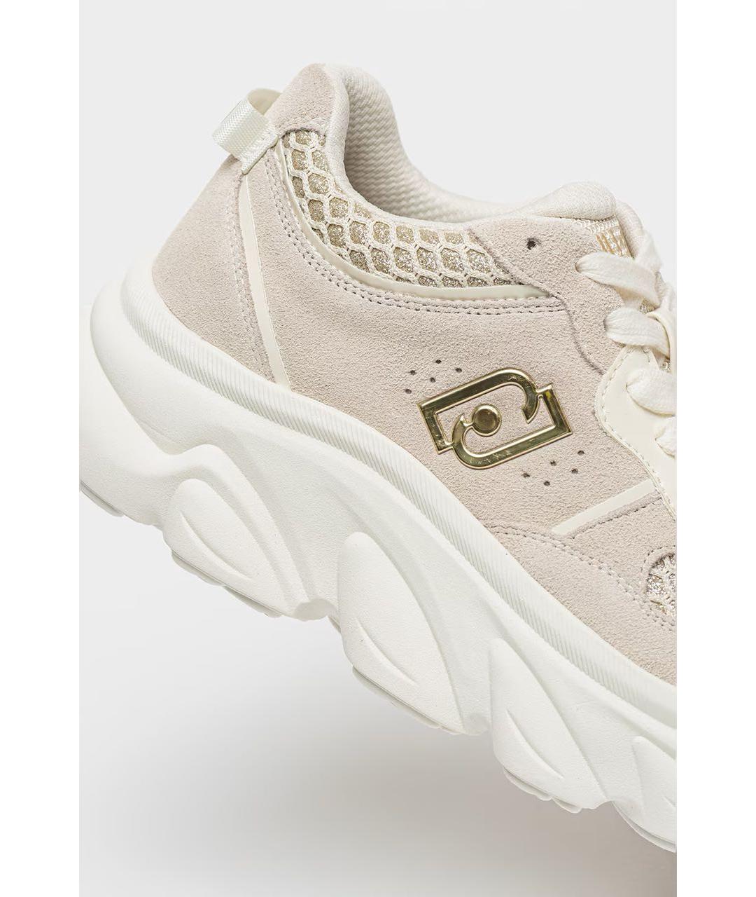 LIU JO Бежевые замшевые кроссовки, фото 8