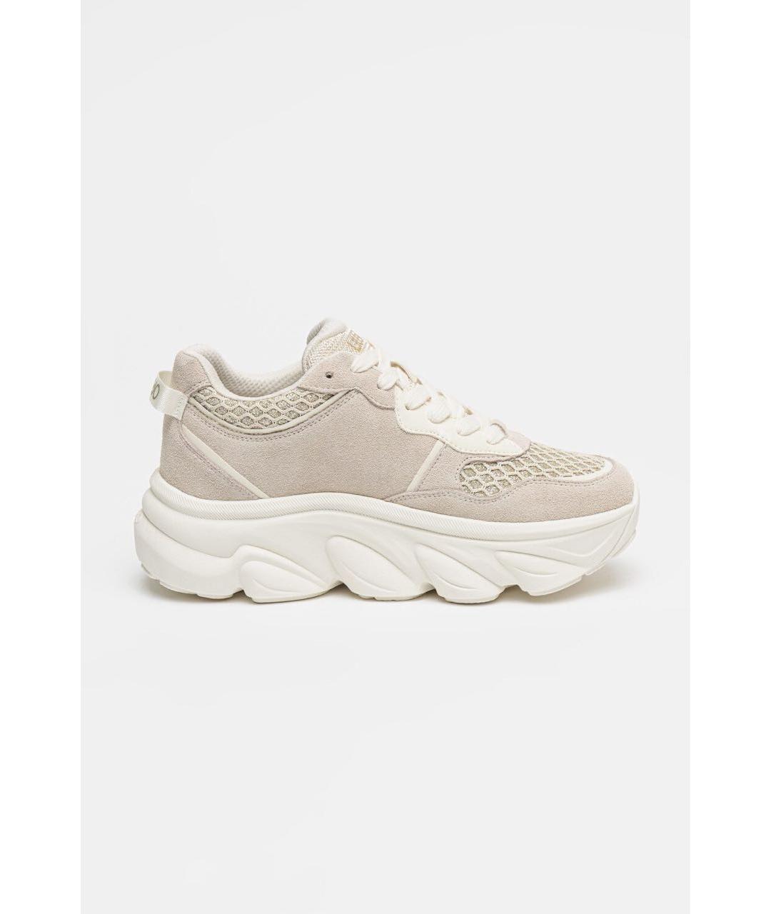 LIU JO Бежевые замшевые кроссовки, фото 9